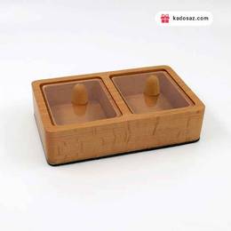 باکس پذیرایی درب دار دو خانه چوب راش