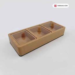 باکس پذیرایی چوبی درب دار سه خانه چوب راش