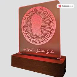 تابلو پلکسی گلاس نوری رومیزی جنس چوب راش