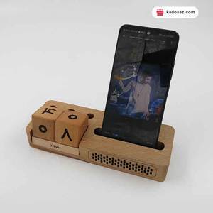 تقویم و استند اسپیکر رومیزی چوبی جنس چوب راش