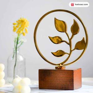 تندیس فلزی با پایه چوبی طرح رشد