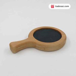 زیر لیوانی چوبی دایره ای دسته دار جنس چوب راش