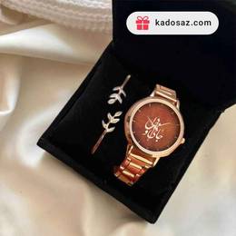 ست ساعت و دستبند رزگلد با عکس دلخواه