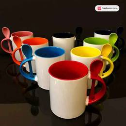 چاپ روی لیوان قاشق دار رنگی