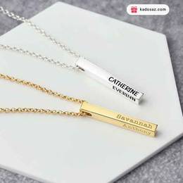 گردنبند مکعب عشق با حک دلخواه