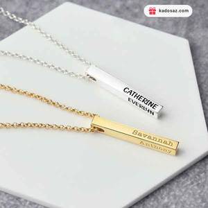 گردنبند مکعب عشق با حک دلخواه