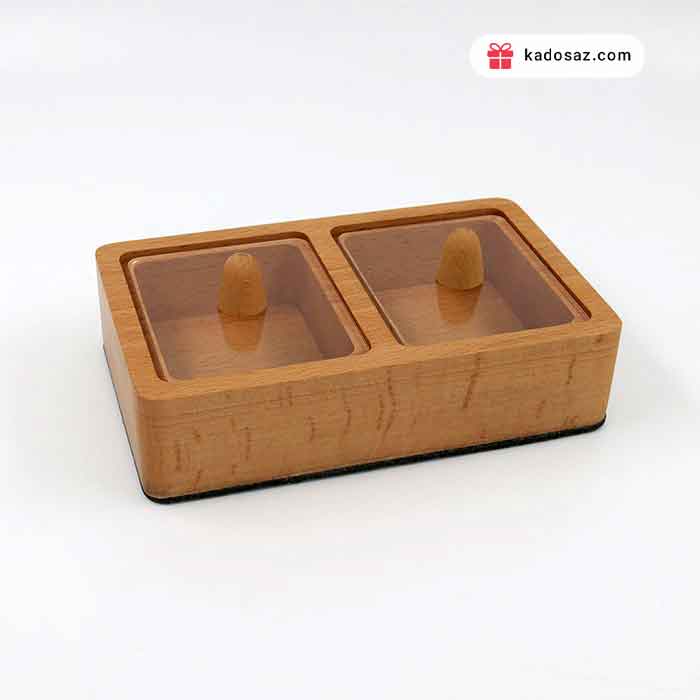 باکس پذیرایی درب دار دو خانه چوب راش