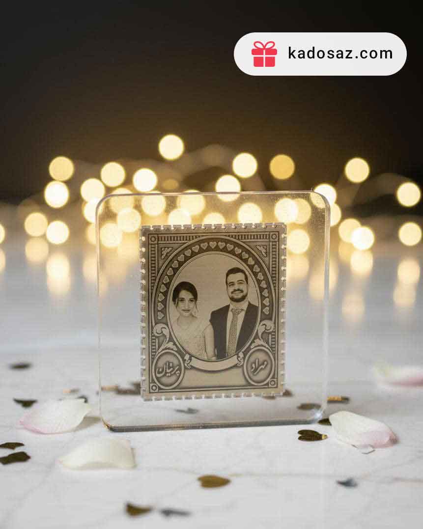 تمبر برنجی با حک عکس و متن