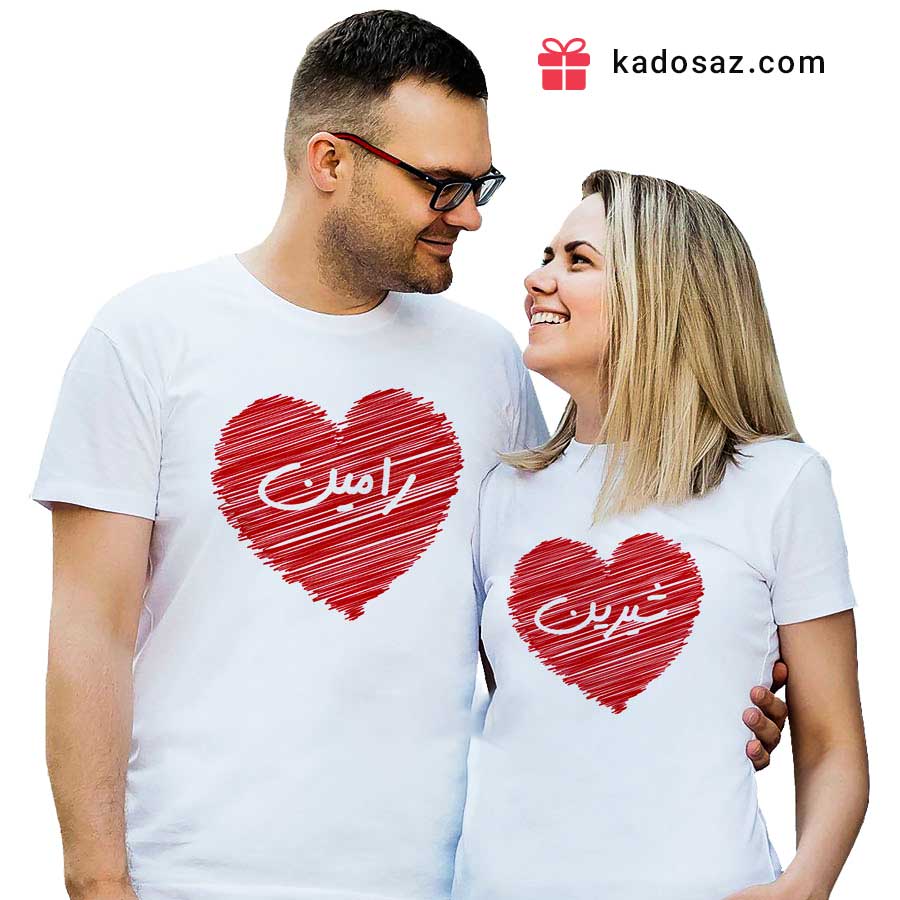 تیشرت ست دو نفره عاشقانه مدل 2