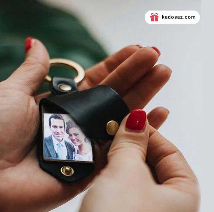 جاسوييچی چرمی و چوبی با عکس دلخواه