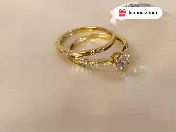 حلقه و پشت حلقه طلا سولیتر آیسان