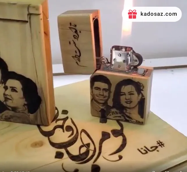 فندک چوبی با عکس و متن دلخواه با ارسال رایگان