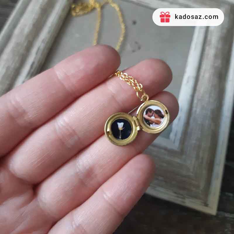 گردنبند مینی لاکت گرد با عکس دلخواه